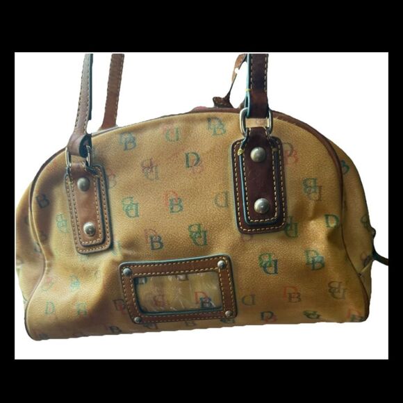 Dooney & Bourke Y2K Rainbow Signature Logo Monogram Satchel (yellowing PVC) - Picture 2 of 10